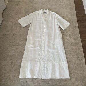 POLO RALPH LAUREN Vintage Women’s Midi Shirt Dress Cream Size 2